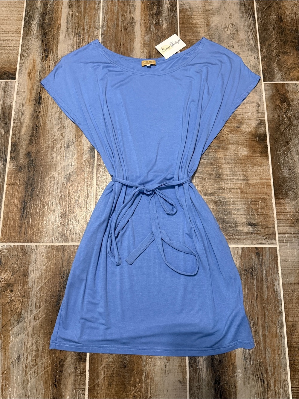 Piko 1988 Periwinkle Blue Belted Mini Dress